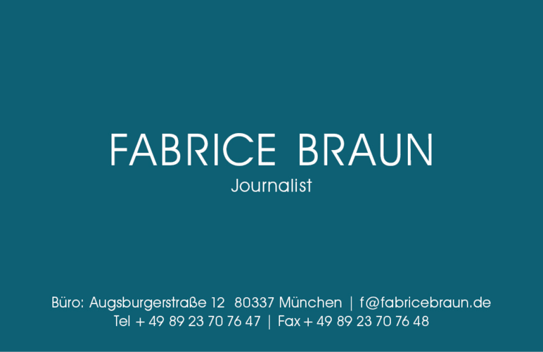 Homepage Fabrice Braun, Textchef, Dozent, Journalist, Autor, München